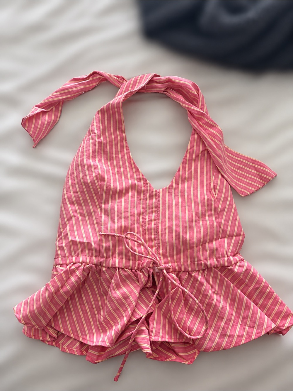 Pink Striped Halter Top